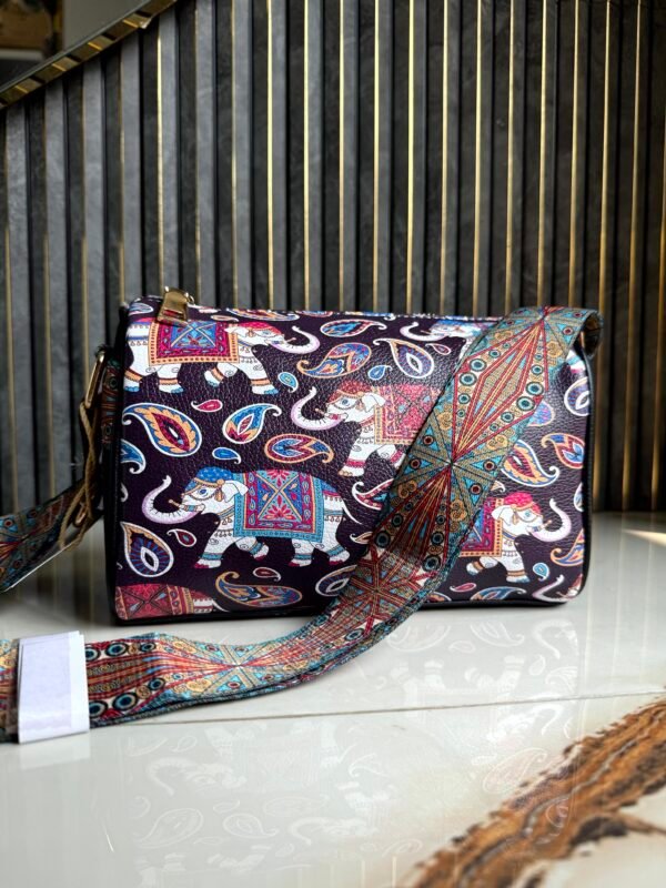 Women's Multi-Color Digital Print Sling Bag
